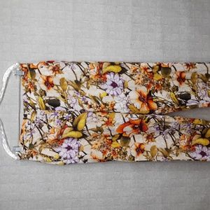 Chico's Linen Floral Print Pants